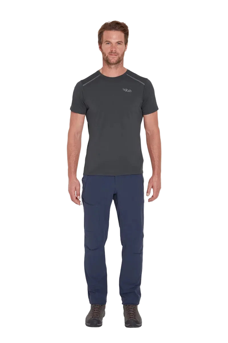 Rab Men's Incline Pants in Deep Ink (styling reference) - Worn, Front