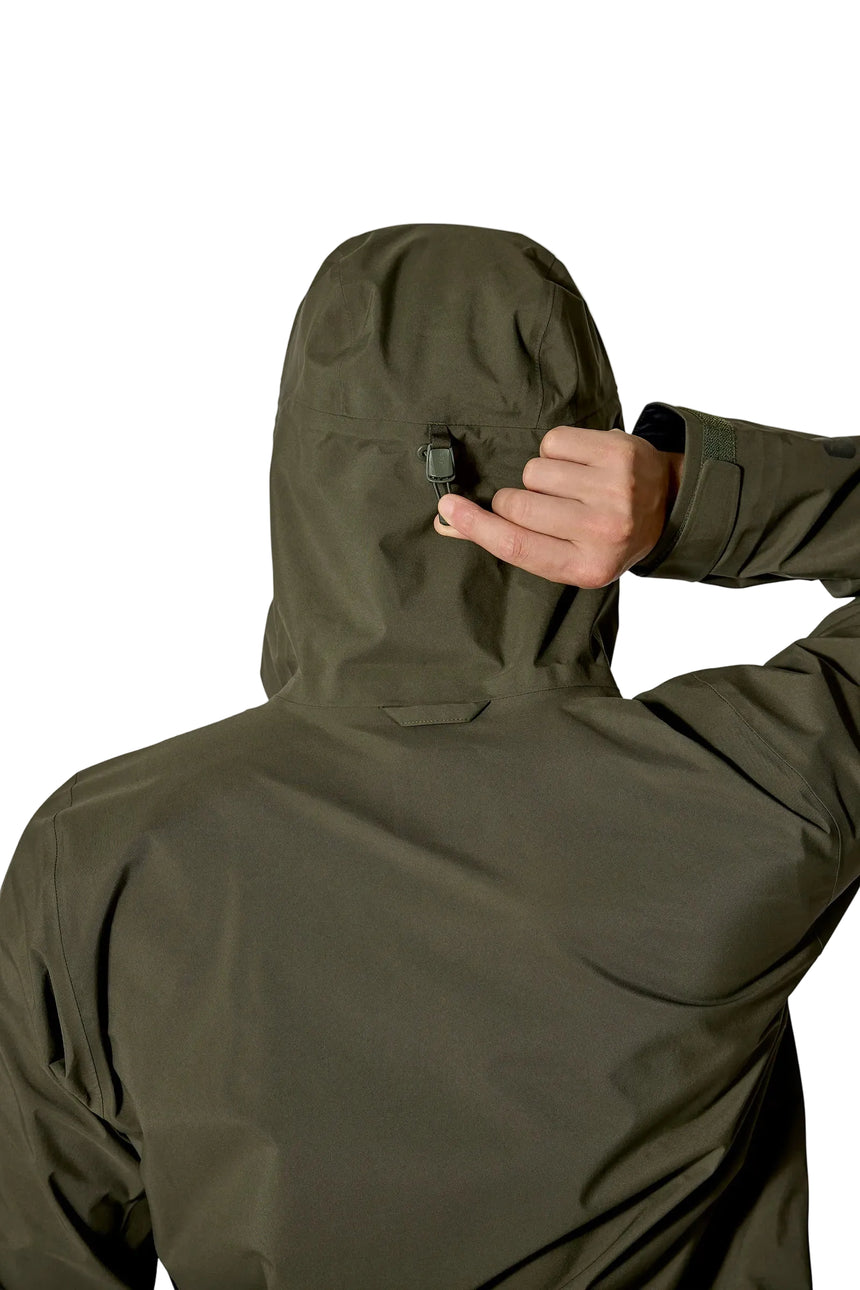 Rab Men's Kangri GORE-TEX Jacket in Army - Hood Adjustment Detail