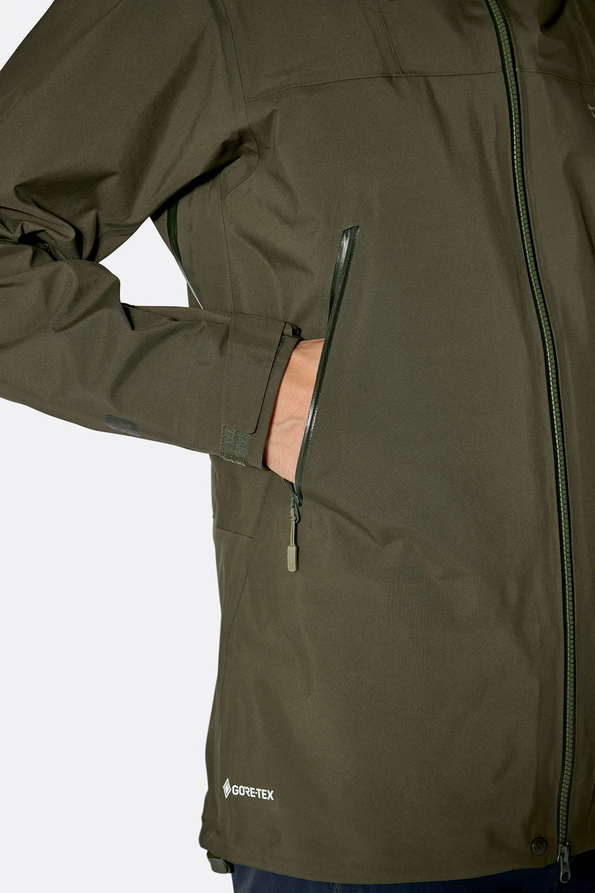 Rab Men's Kangri GORE-TEX Jacket in Army - Side Seam Detail