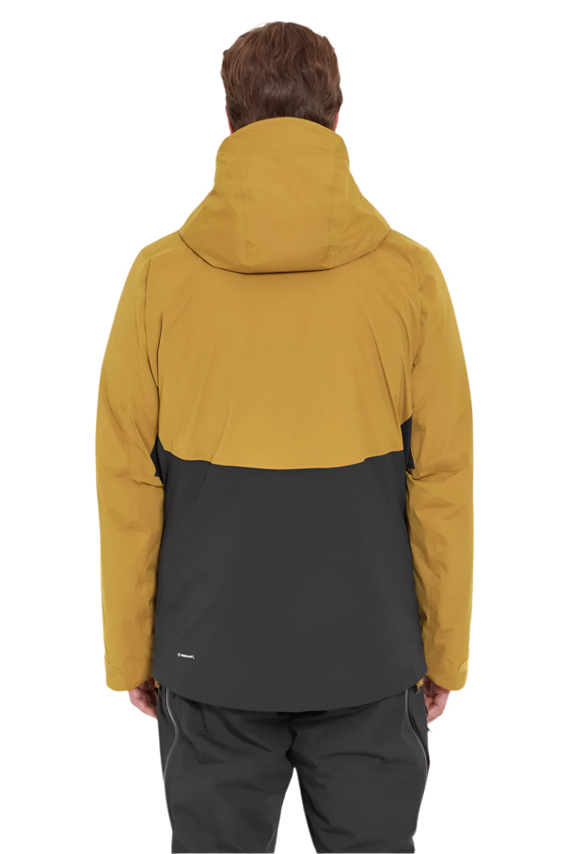 Rab Men's Khroma Diffract Insulated Ski Jacket in Footprint/Black - back, worn