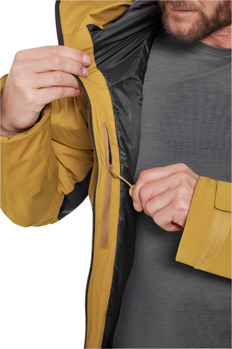 Rab Men's Khroma Diffract Insulated Ski Jacket in Footprint/Black - cuff detail