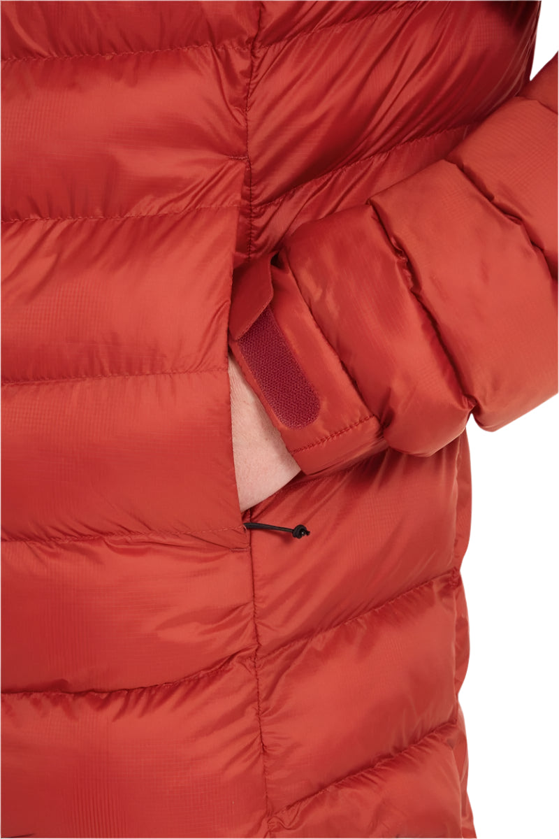 Rab Men's Nebitron Pro Insulated Jacket in Tuscan Red - hand pocket detail