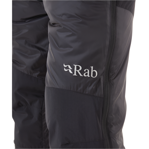 Rab Men's Photon Insulated Pants in Black, logo detail