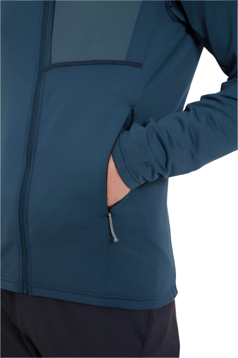 Rab Men's Superflux Hoody in Tempest Blue - hip pocket detail