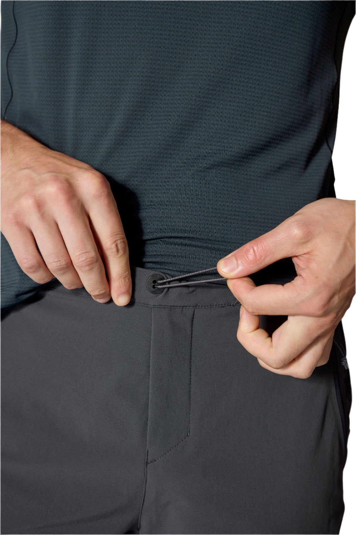 Rab Men's Torque Pants in Anthracite - waistband detail