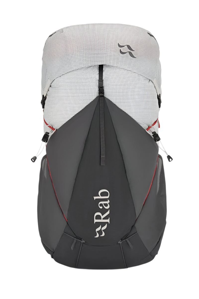Rab Muon 50L Hiking Pack in Pewter/Graphene - Top View