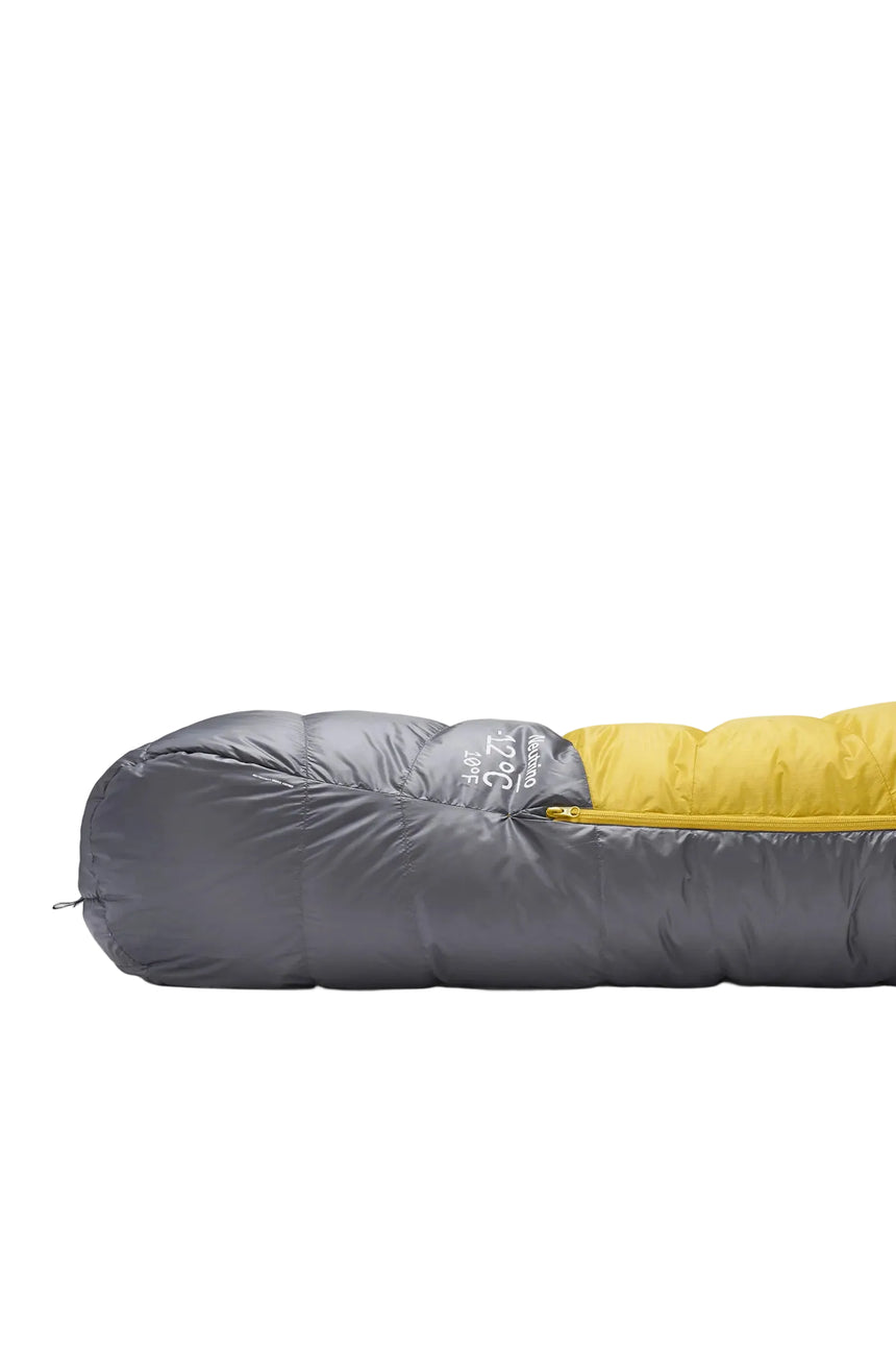 Rab Neutrino Down Sleeping Bag (0°C/32F) in Graphene/Dark Pollen - Footbox Detail