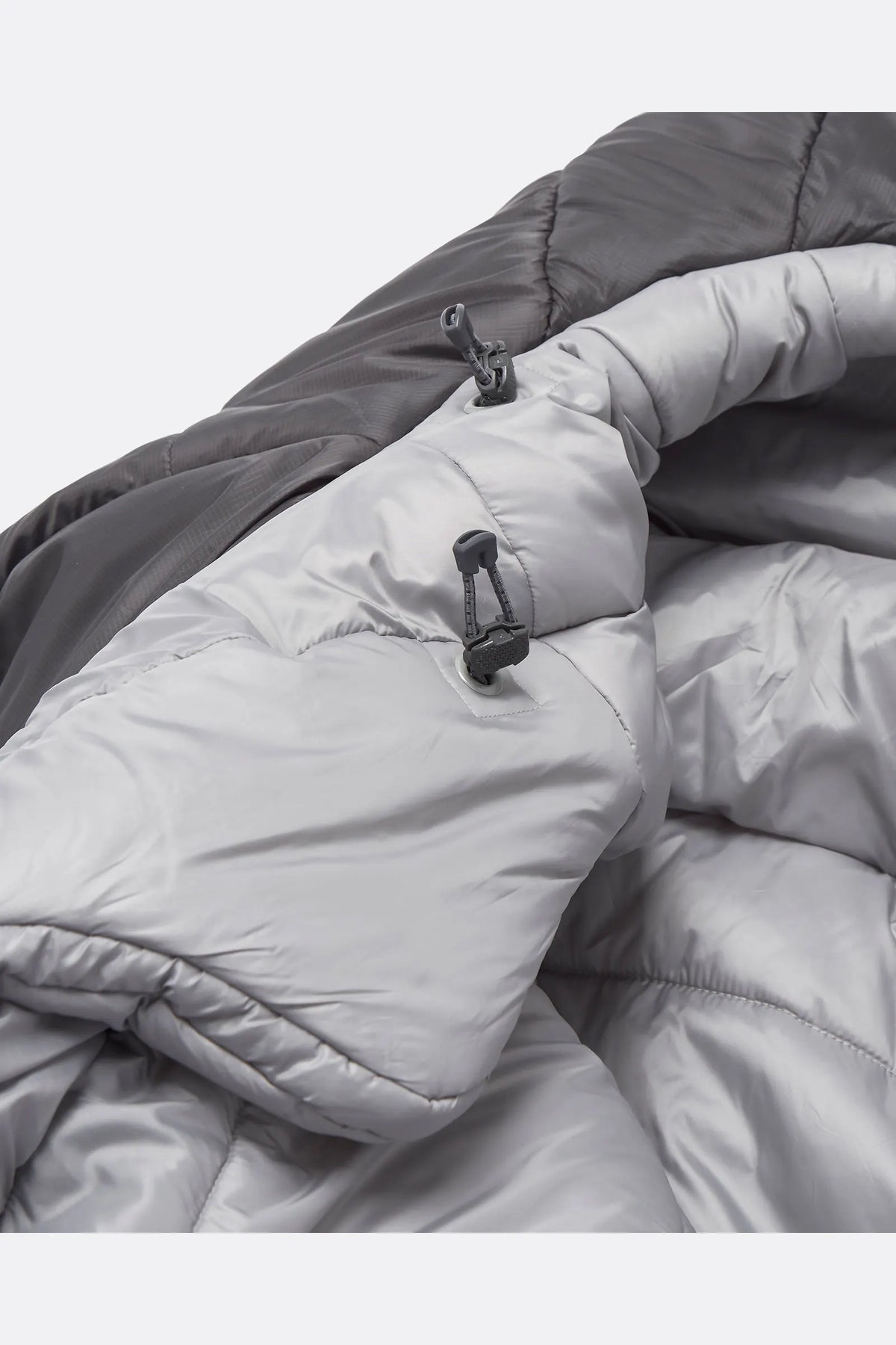Rab Radeon Synthetic Sleeping Bag (-6°C/20F) in Sage/Graphene - side, angled