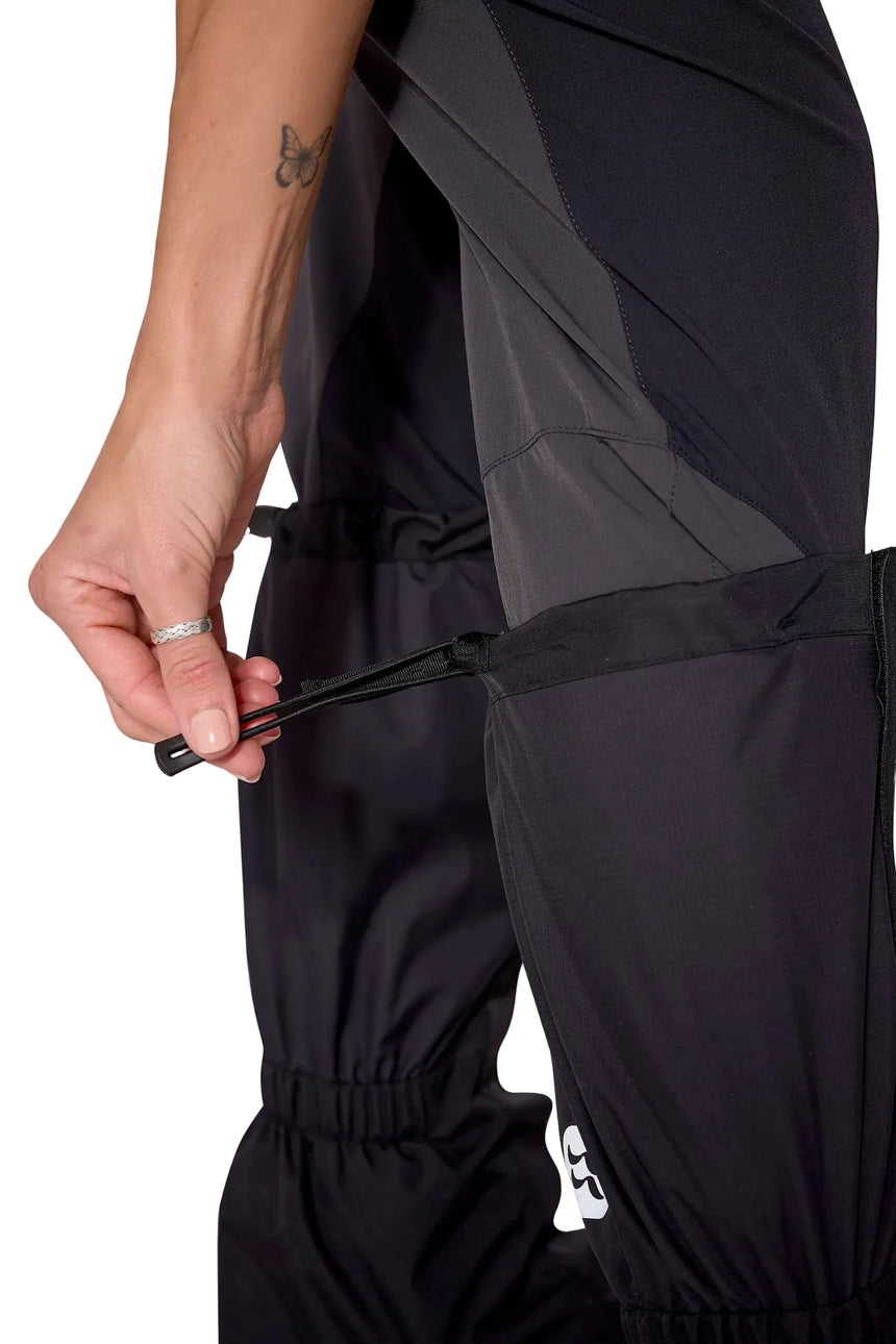 Rab Trek Gaiter in Black - worn, upper closure detail