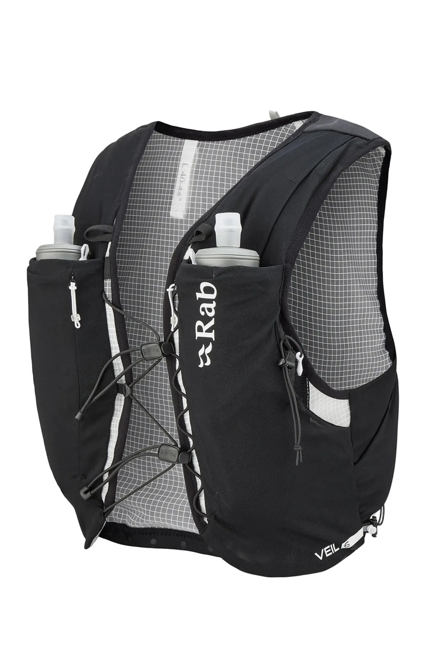 Rab Veil 6L Lightweight Running Vest in Black - Three Quarter Front View