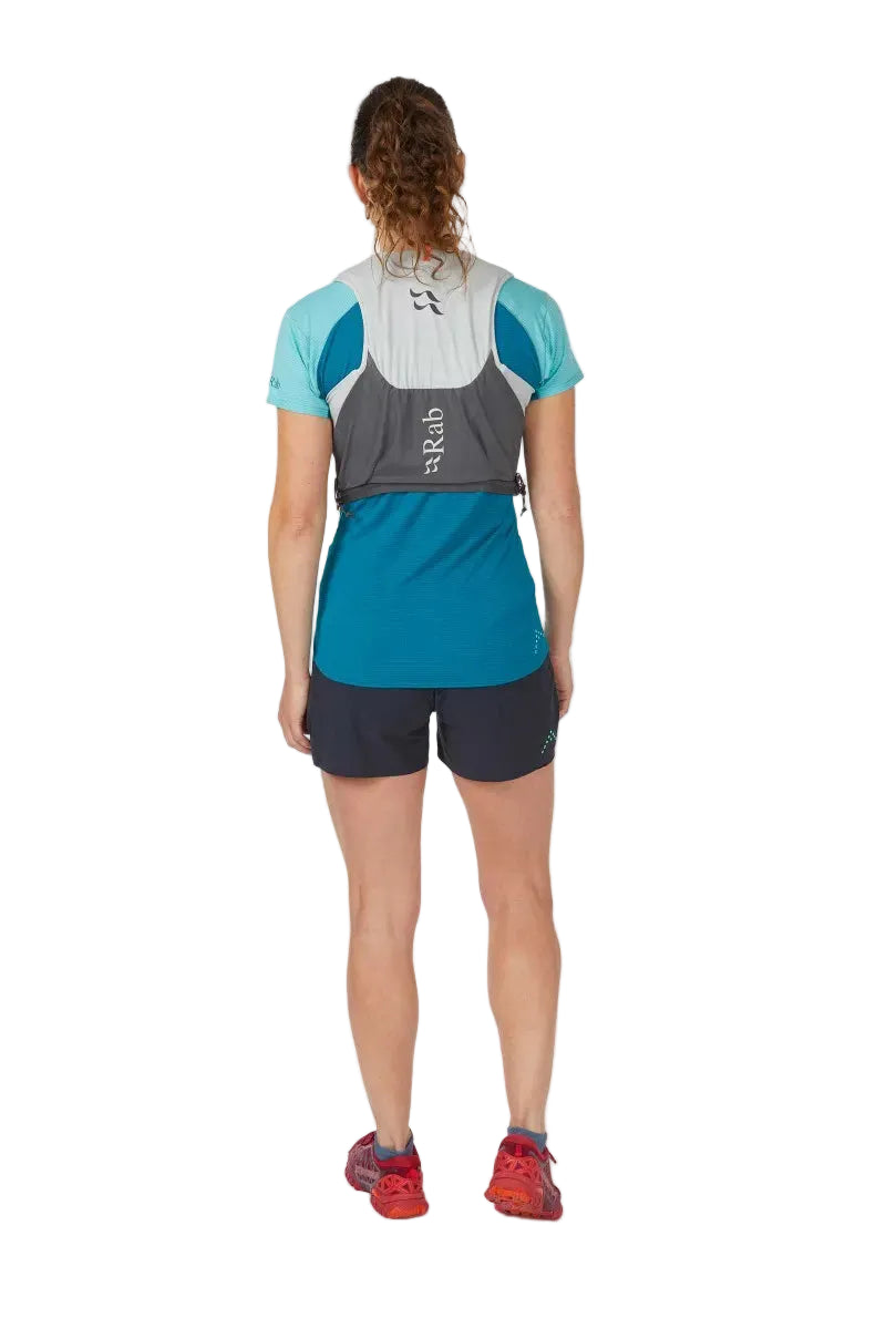 Rab Veil 6L Lightweight Running Vest in Gargoyle/Graphene - Model Rear View