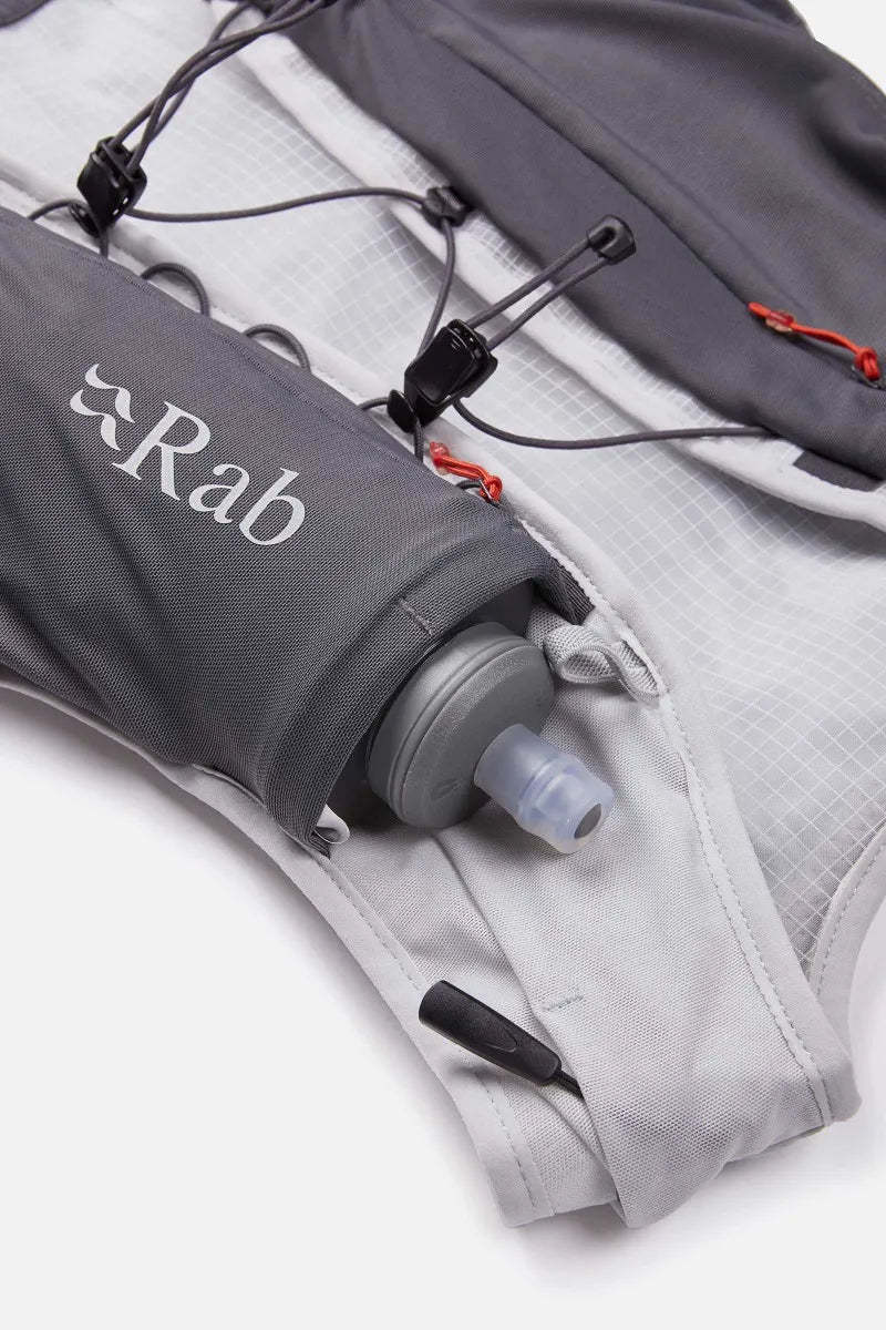 Rab Veil 6L Lightweight Running Vest in Gargoyle/Graphene - Side Stretch Pocket with Gel
