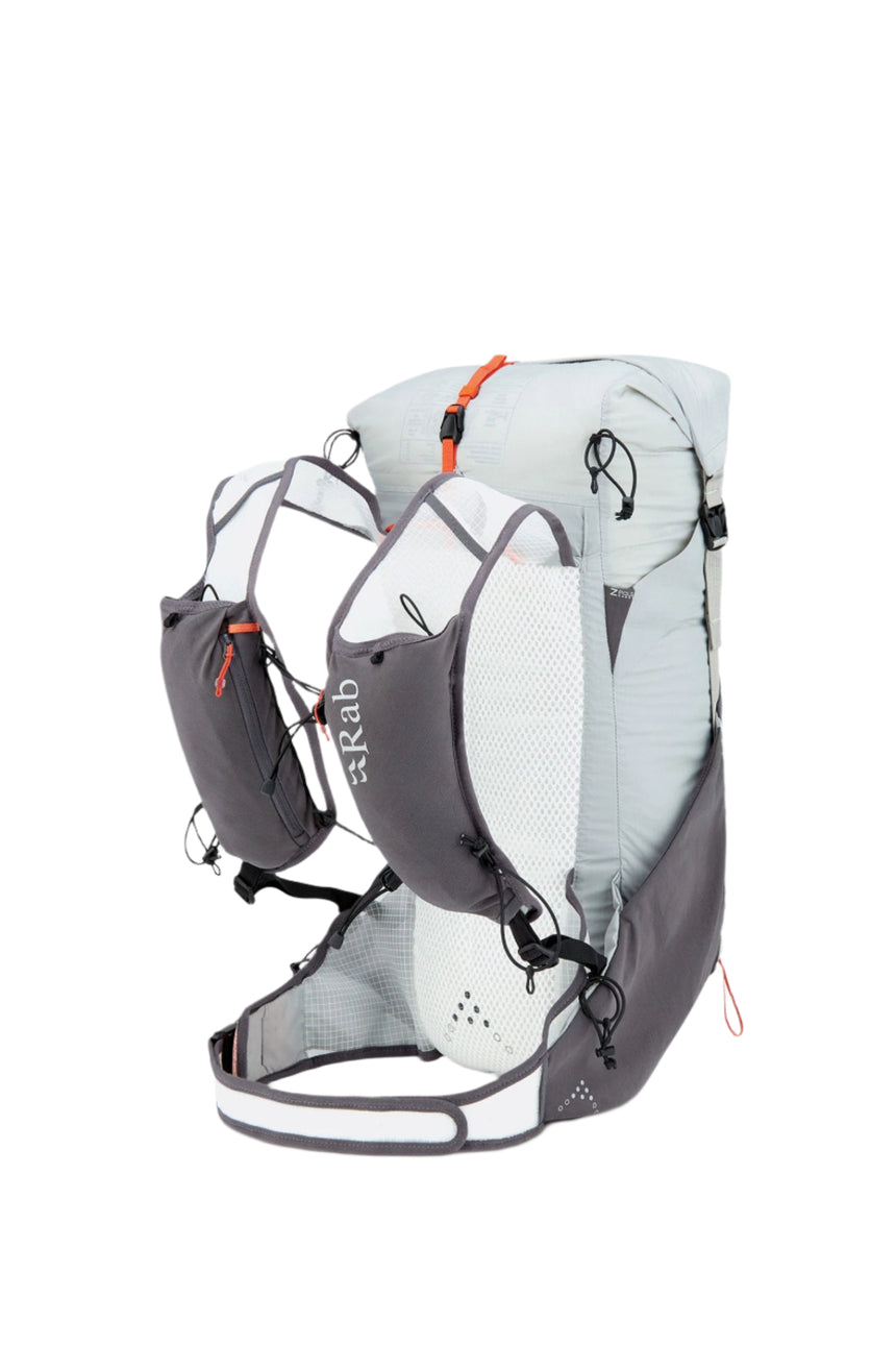 Rab Veil XP 20L Waterproof Pack in Pewter/Graphene - Back System Detail