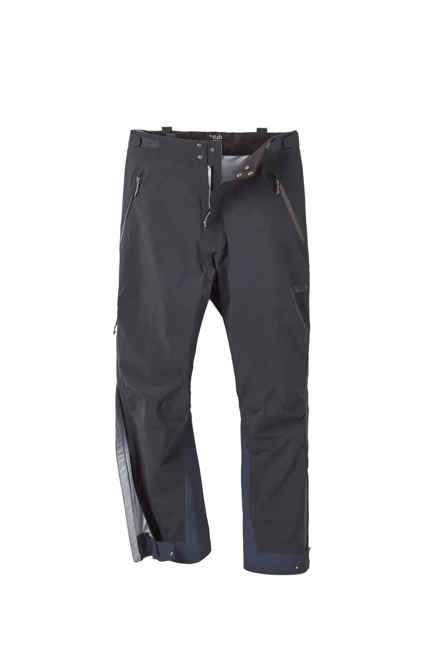 Rab Women's Firewall Guide Waterproof Pants in Black - front, side zip open