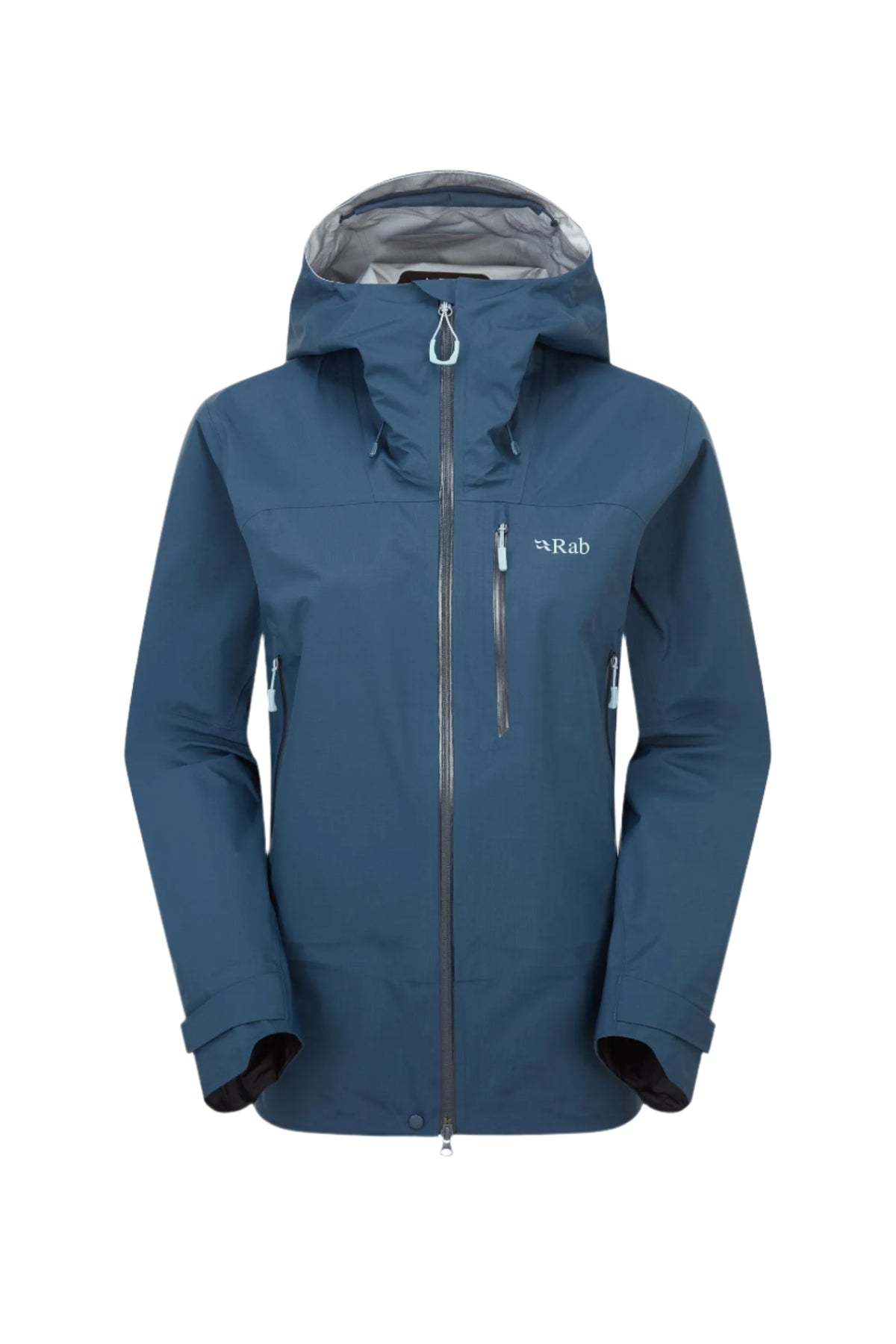 Rab Women's Firewall Mountain Waterproof Jacket in Tempest Blue - front
