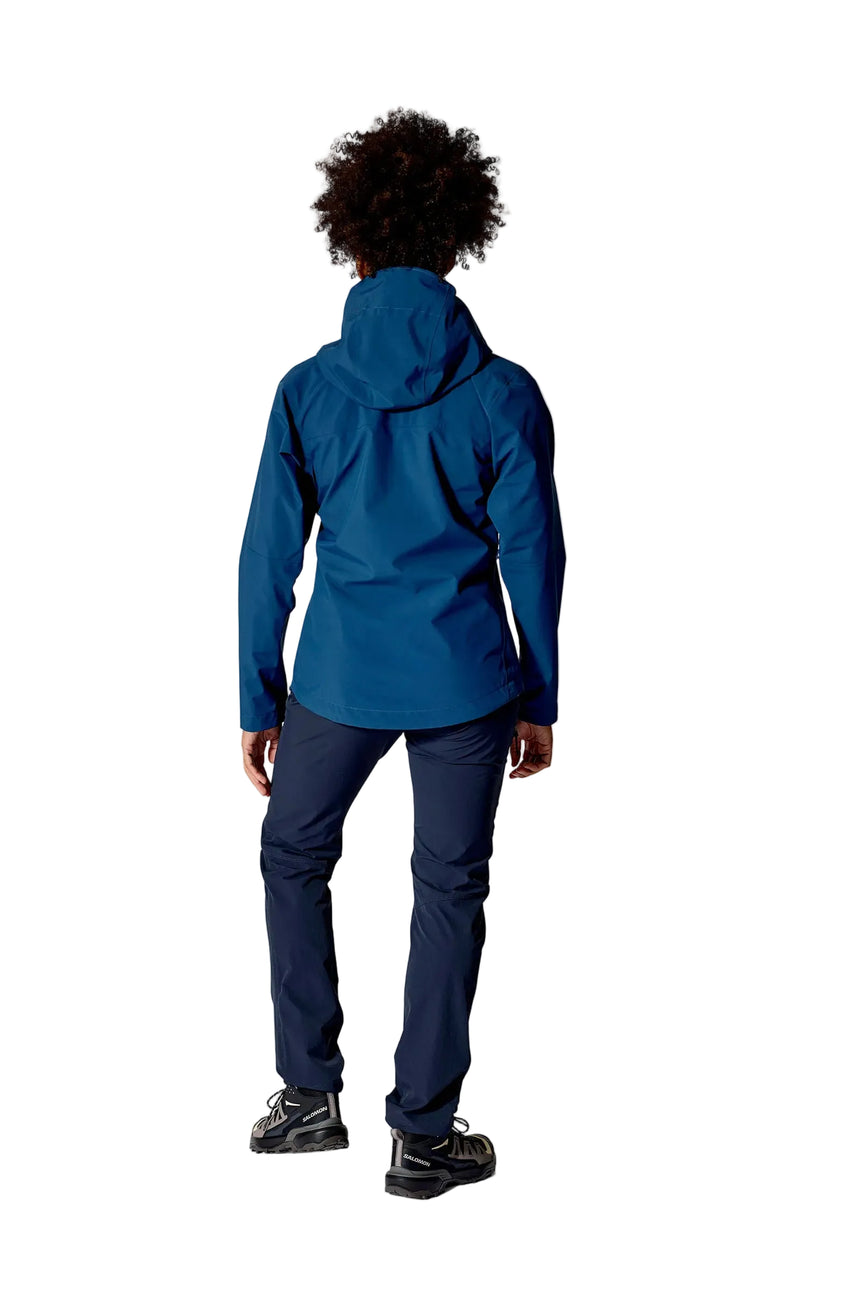 Rab Women's Firewall Waterproof Jacket in Tempest Blue - worn, back