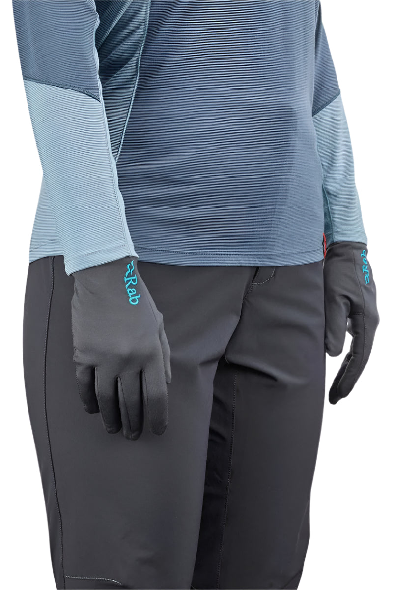 Rab Women's Flux Liner Gloves in Beluga - Worn Back