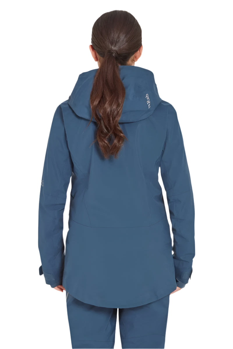 Rab Women's Khroma Converge GORE-TEX Ski Jacket in Tempest Blue - back, worn (reference only, not a stocked colour)