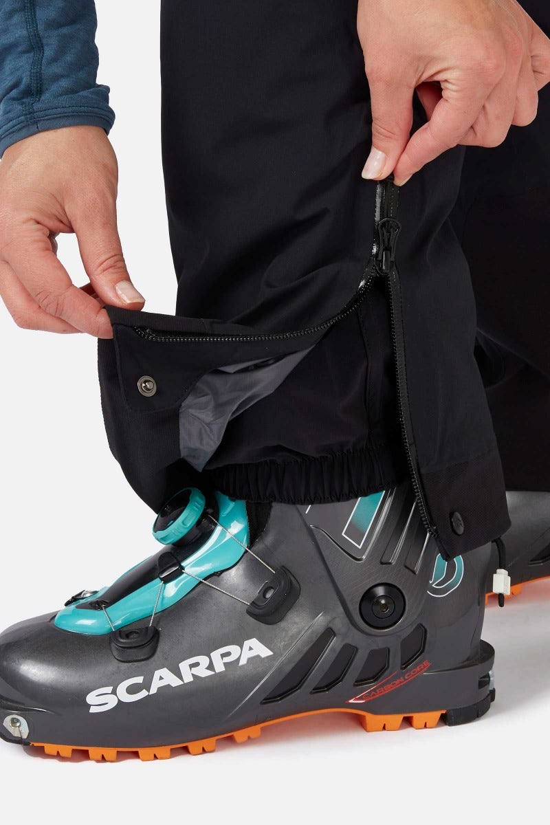 Rab Women's Khroma Diffract Insulated Ski Pants in Black - thigh vent detail