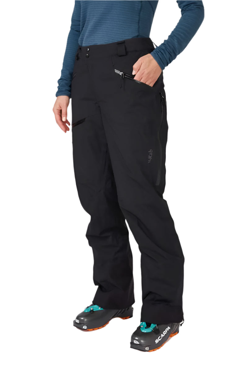Rab Women's Khroma Diffract Insulated Ski Pants in Black - back, worn