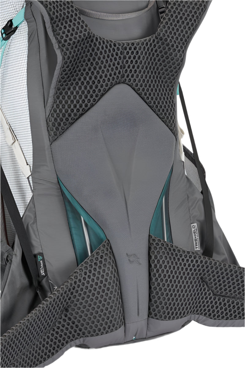 Rab Women's Muon ND50L Hiking Pack in Pewter/Graphene - Shoulder Strap Detail