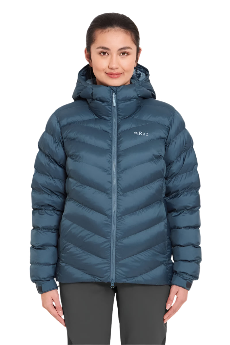 Rab Women's Nebitron Pro Insulated Jacket in Orion Blue - worn front