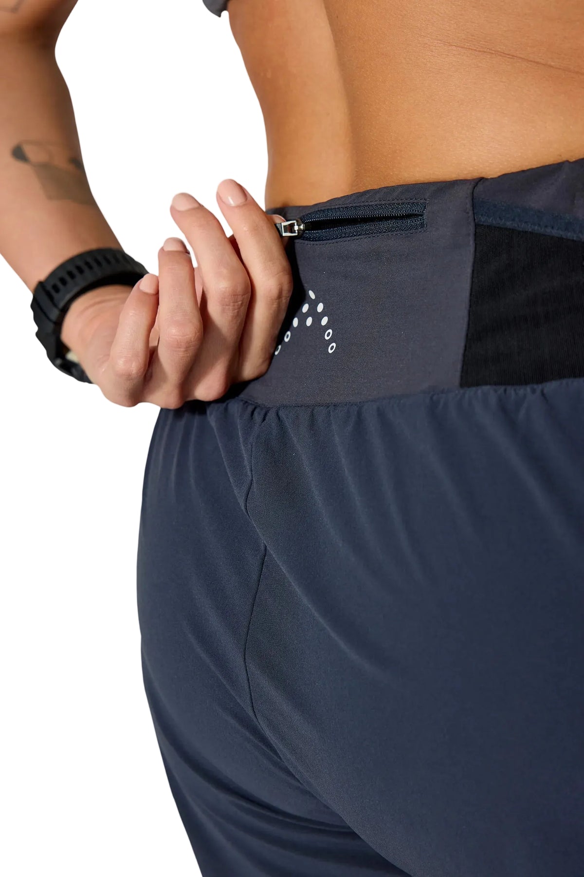 Rab Women's Talus Running Shorts in Ebony - Pocket Detail