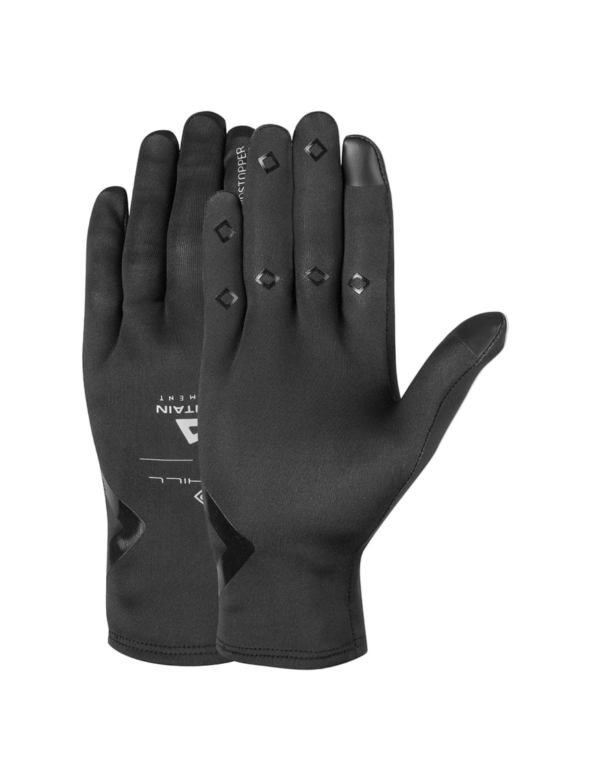 Ronhill GORE-TEX® Windstopper Glove in All Black - palm detail
