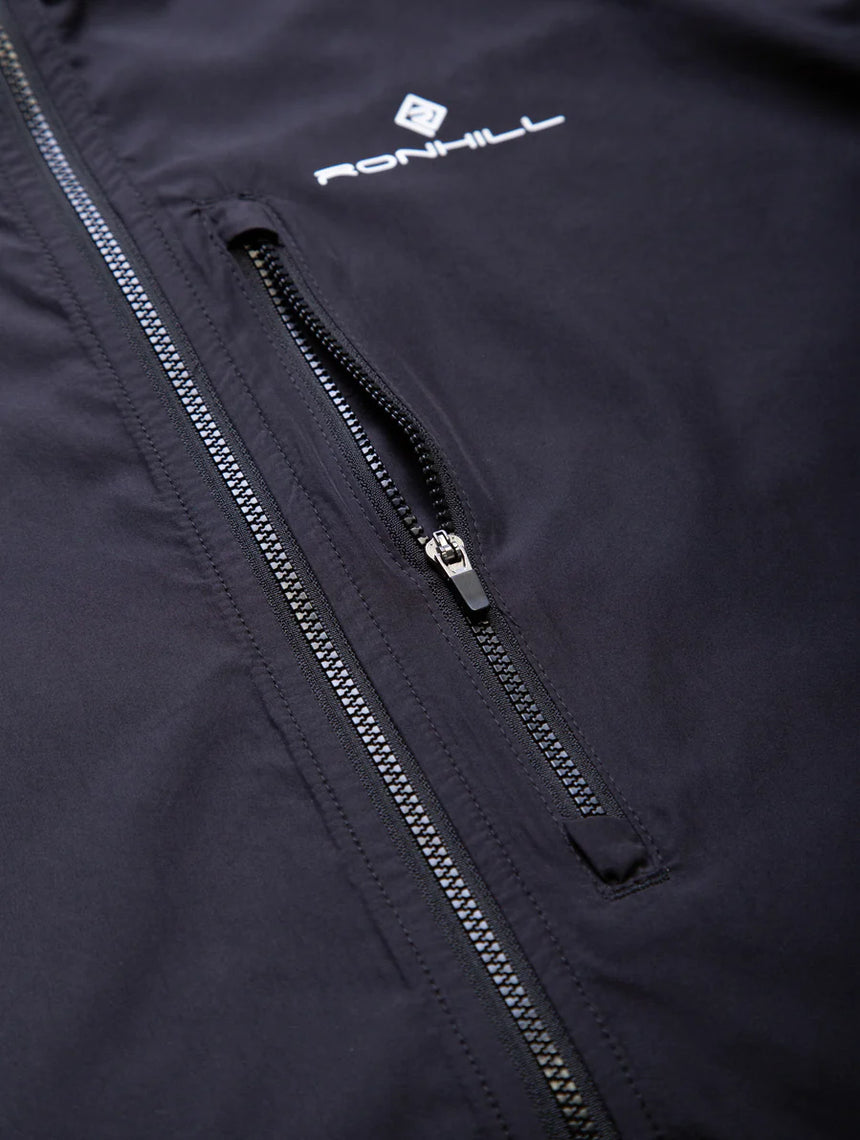 Ronhill Men's Core Gilet in All Black - chest pocket detail