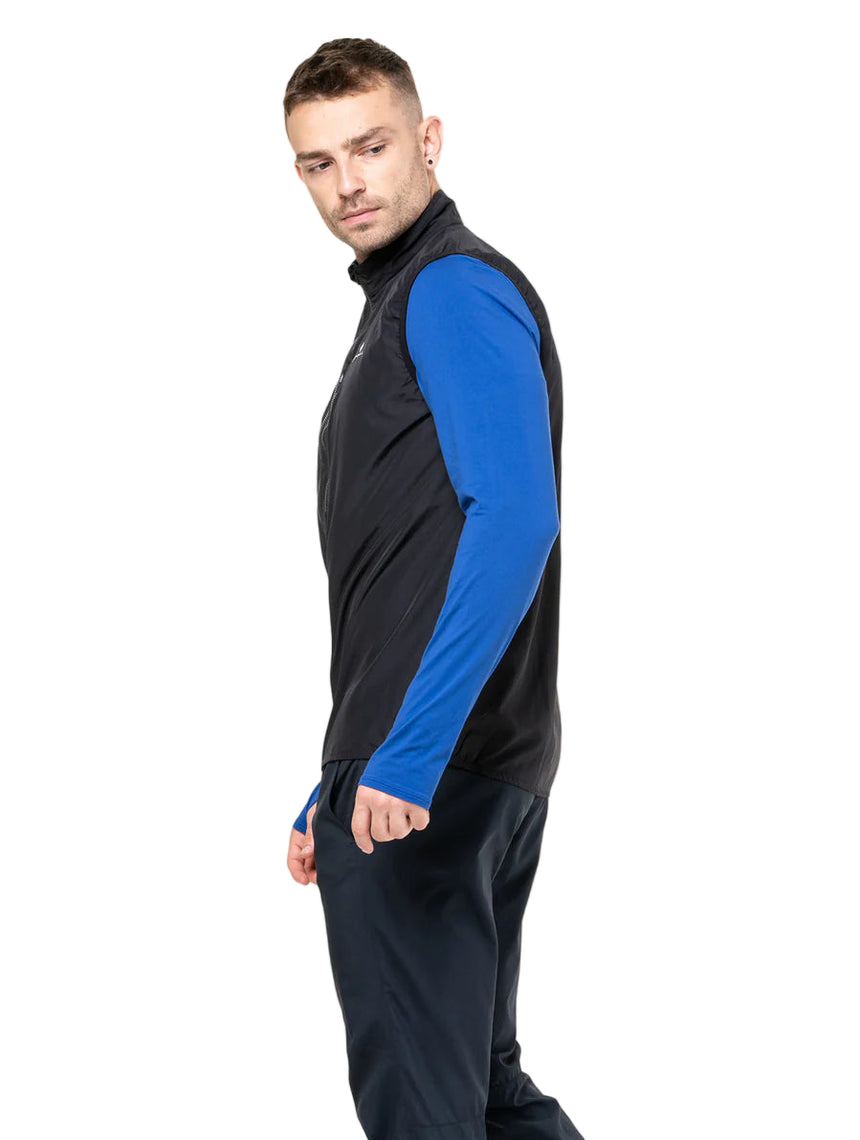 Ronhill Men's Core Gilet in All Black - worn, side