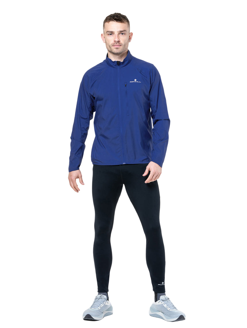 Ronhill Men's Core Jacket in Dark Cobalt/Bright White - worn, front