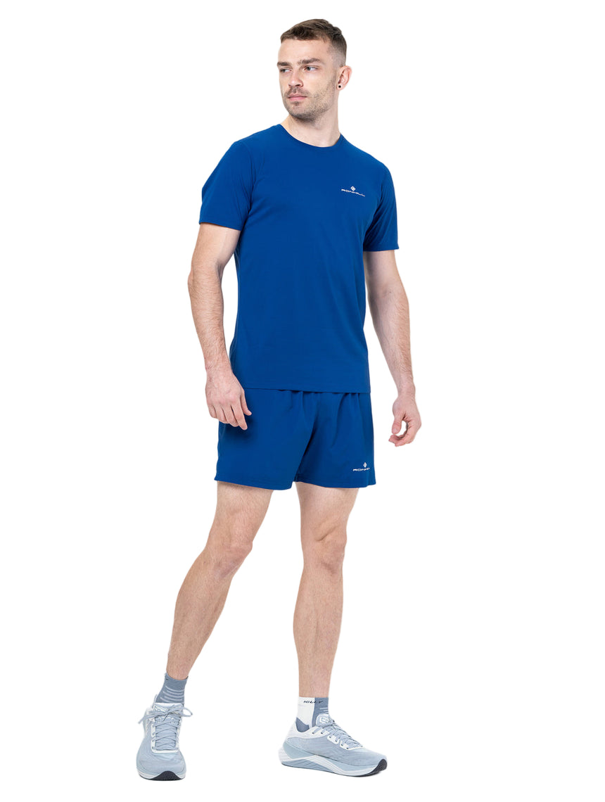 Ronhill Men's Core S/S Tee in Dark Cobalt/Bright White - front, fit