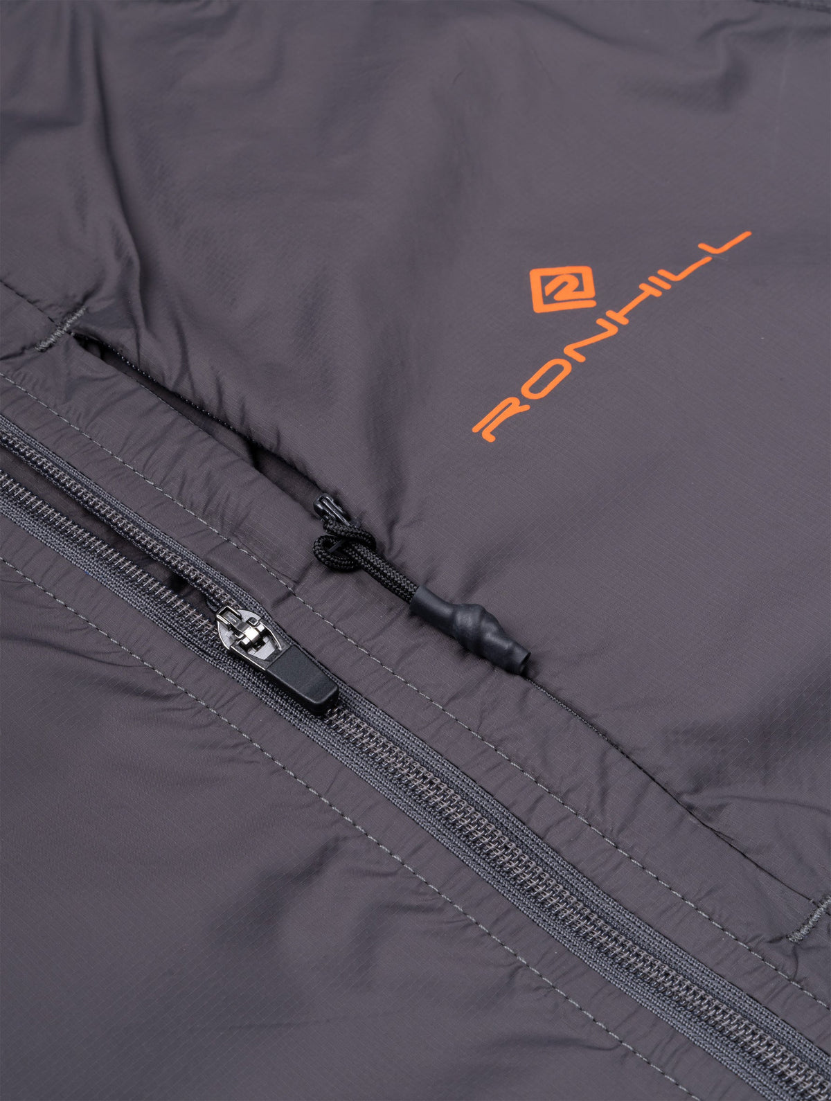Ronhill Men's Tech All-Terrain Jacket in Oxide/Ronhill Red - zip detail