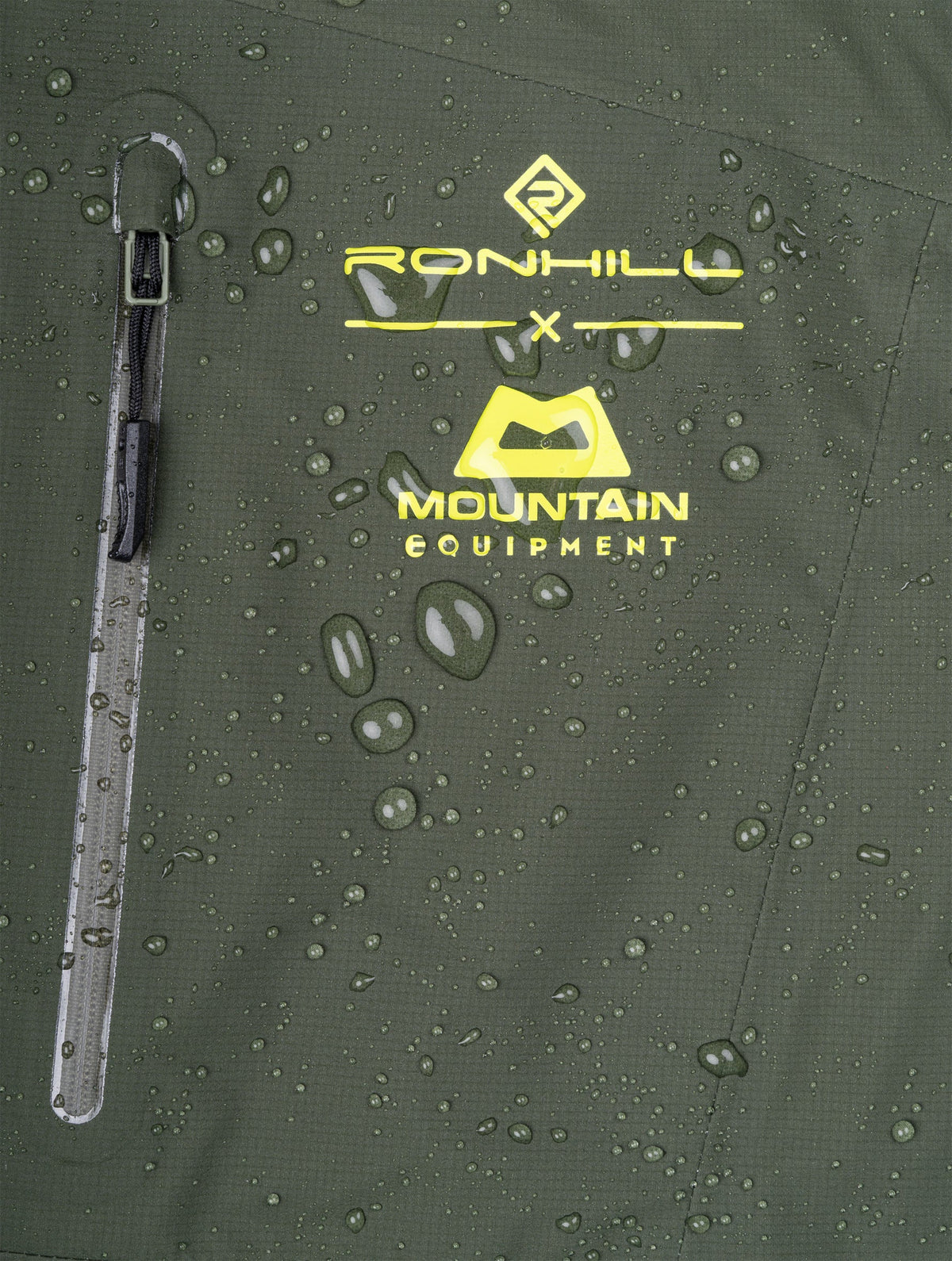 Ronhill Men's Tech GORE-TEX Mercurial Jacket 2 in Kelp/Zest - fabric detail