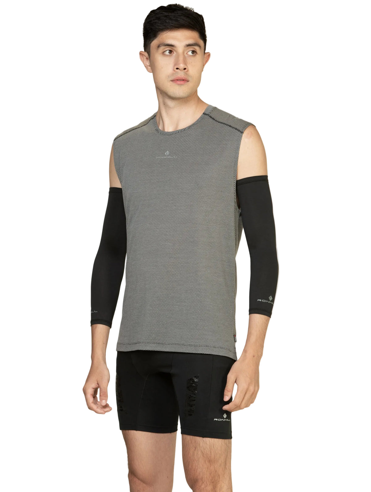 Ronhill Men's Tech Golden Hour Tank in Black Matrix - back