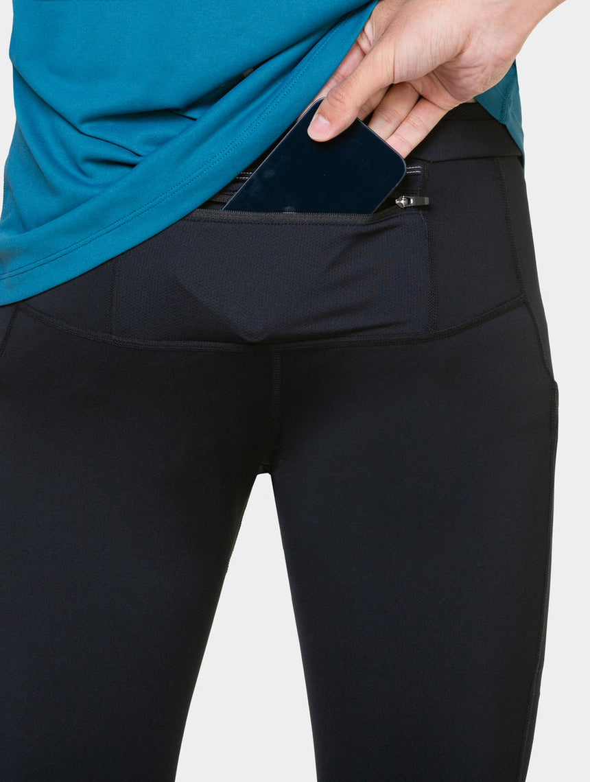 Ronhill Men's Tech Paragon Tight in All Black - secure pocket detail