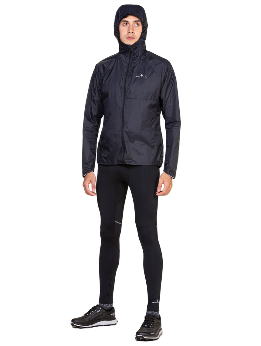 Ronhill Men's Tech Paragon Tight in All Black - worn, front
