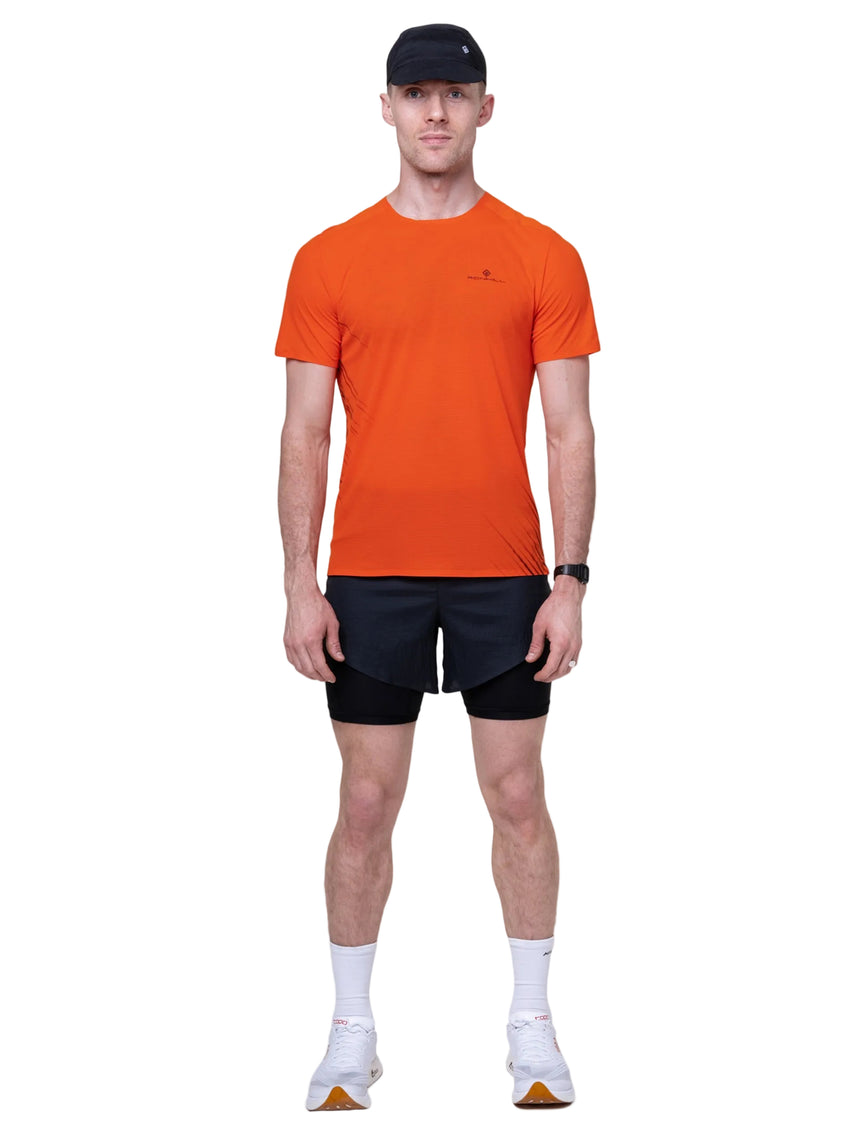 Ronhill Men's Tech Race S/S Tee in Ronhill Red/Black - detail, 5