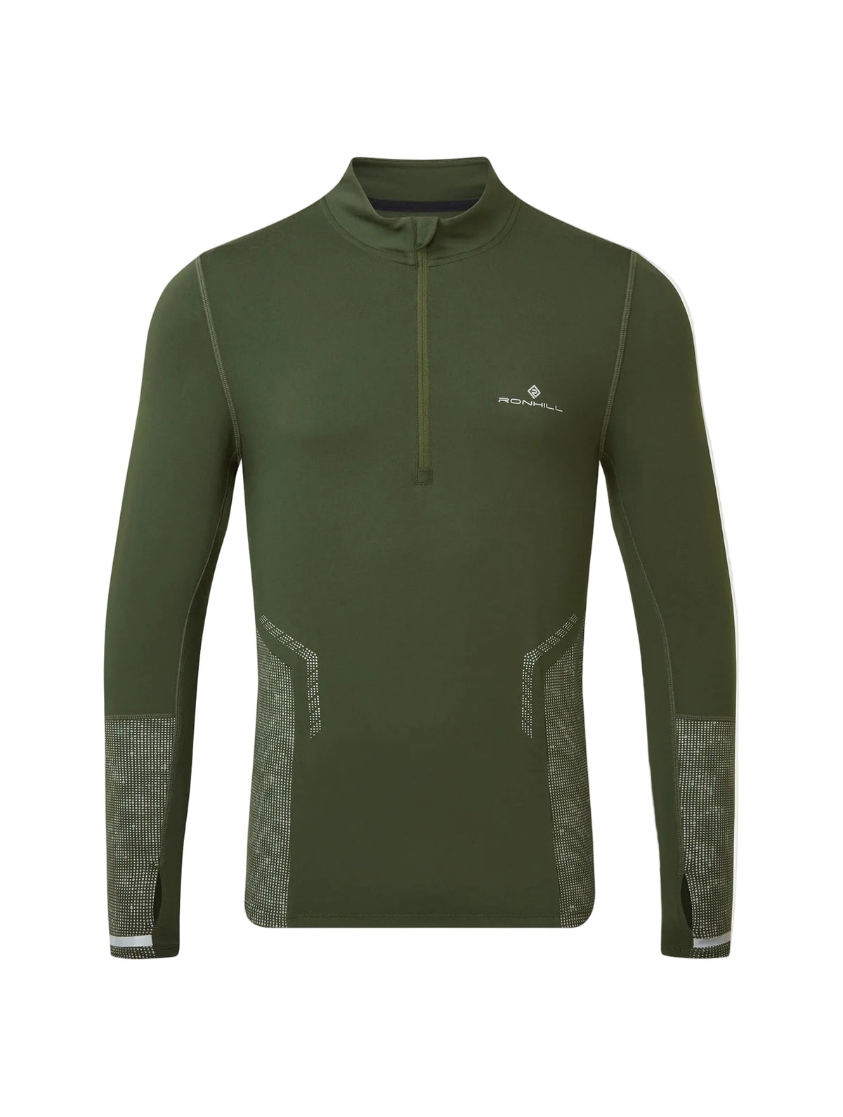 Ronhill Men's Tech Reflect 1/2 Zip in Kelp/Reflect - Front