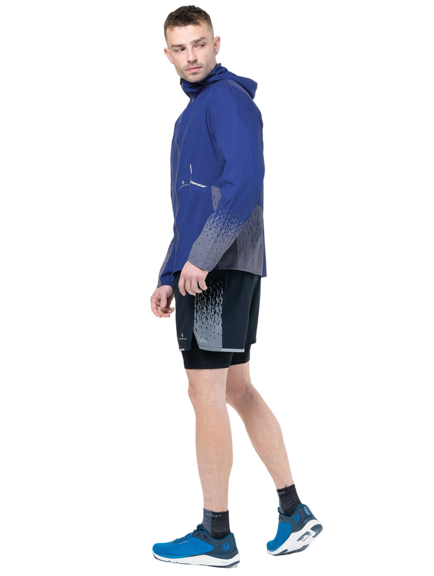 Ronhill Men's Tech Reflect Jacket in Ocean/Reflect - worn, side