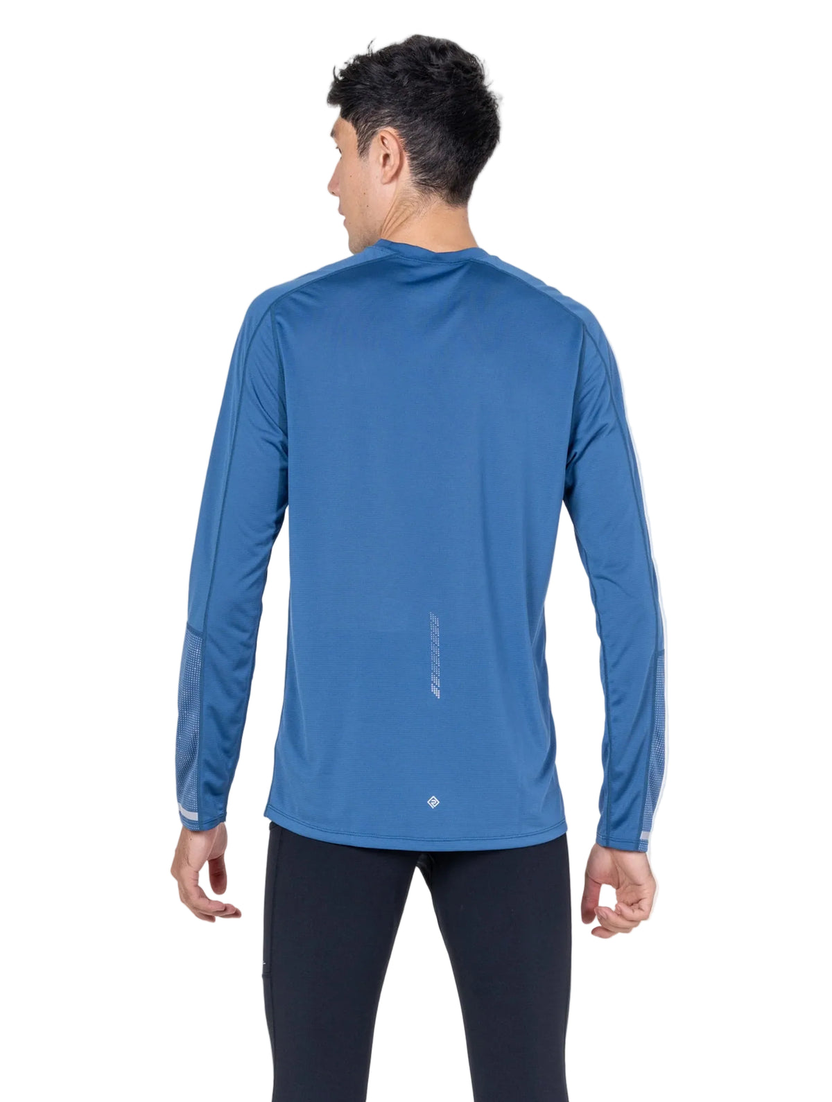 Ronhill Men's Tech Reflect L/S Tee in Glacier/Reflect - Studio Back Standing