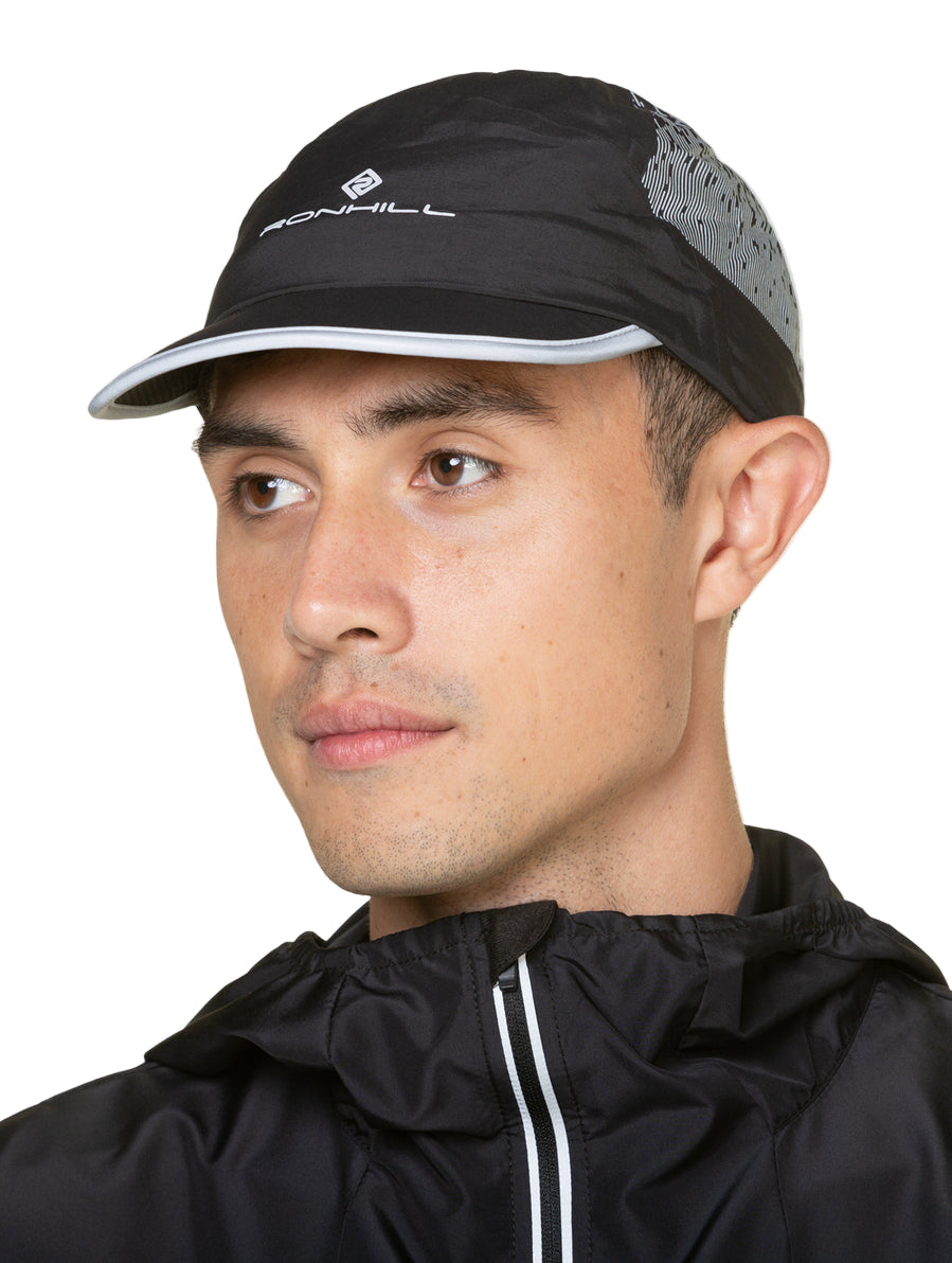 Ronhill Reflect Cap in Black/Reflect - worn
