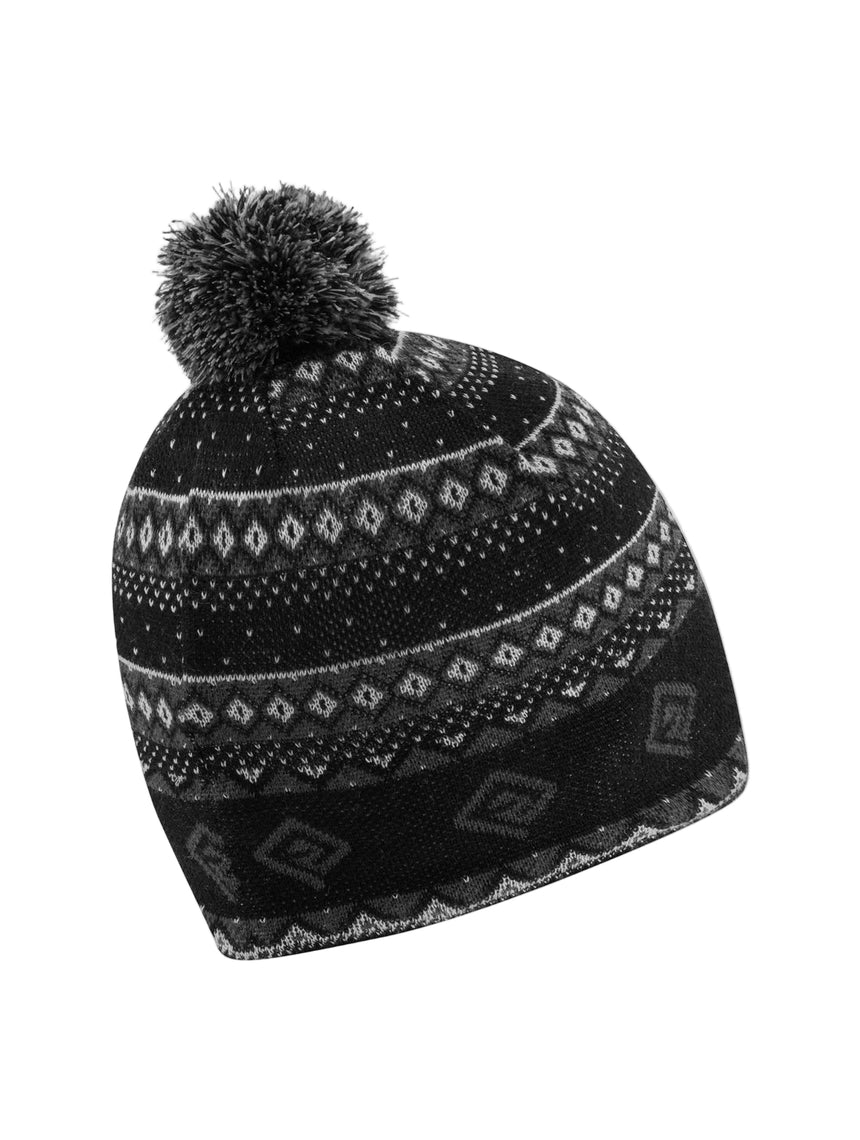 Ronhill Winter Bobble Hat in Black/Oxide/White - back