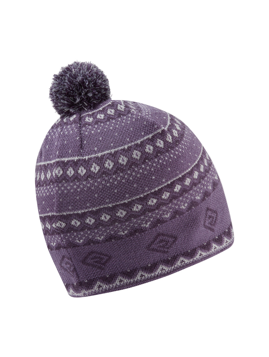 Ronhill Winter Bobble Hat in Dark Iris/White - back