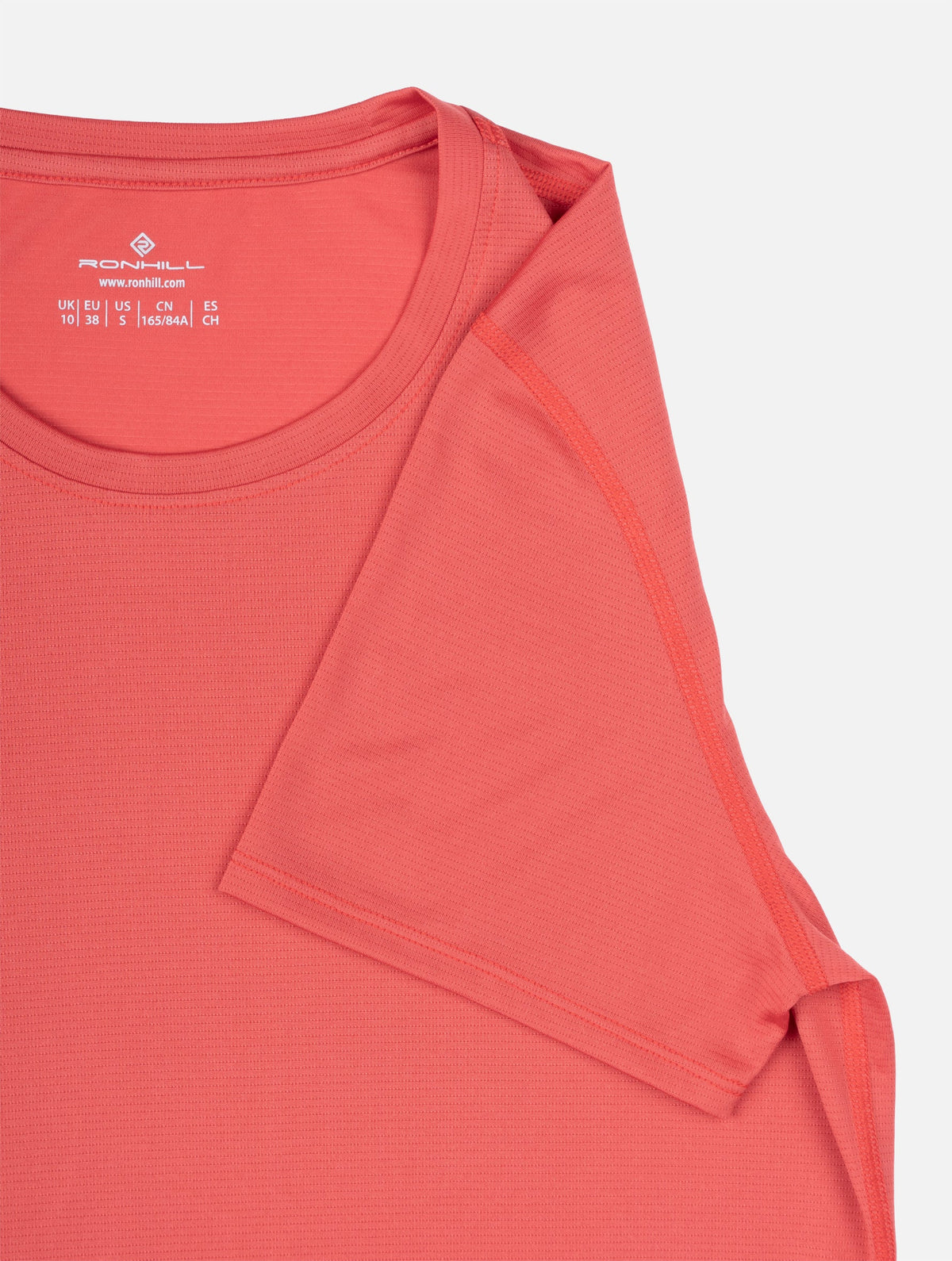 Ronhill Women's Core S/S Tee in Sumac - branding detail