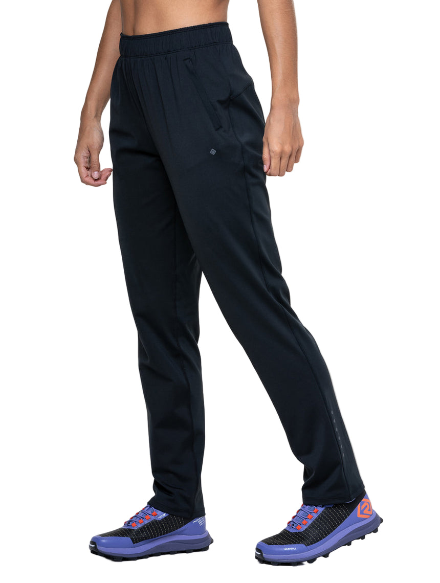 Ronhill Women's Core Slim Trackster in All Black - front, fit