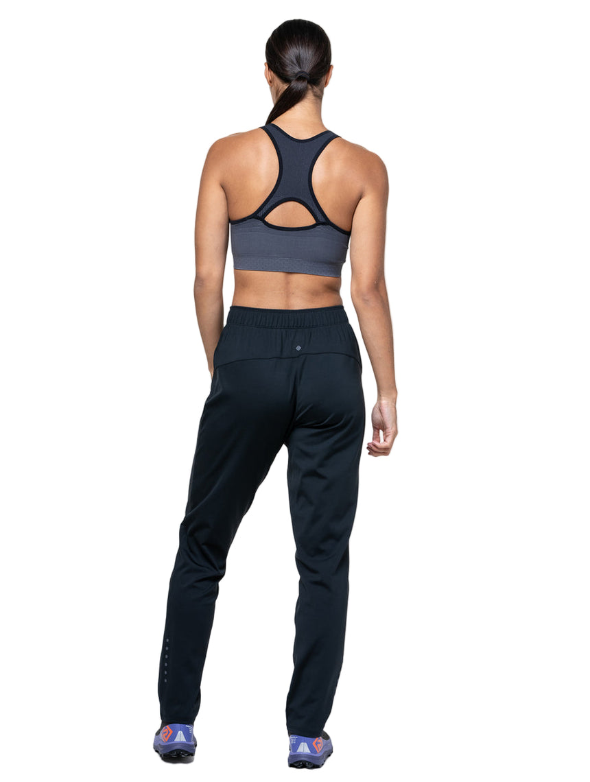 Ronhill Women's Core Slim Trackster in All Black - worn, back