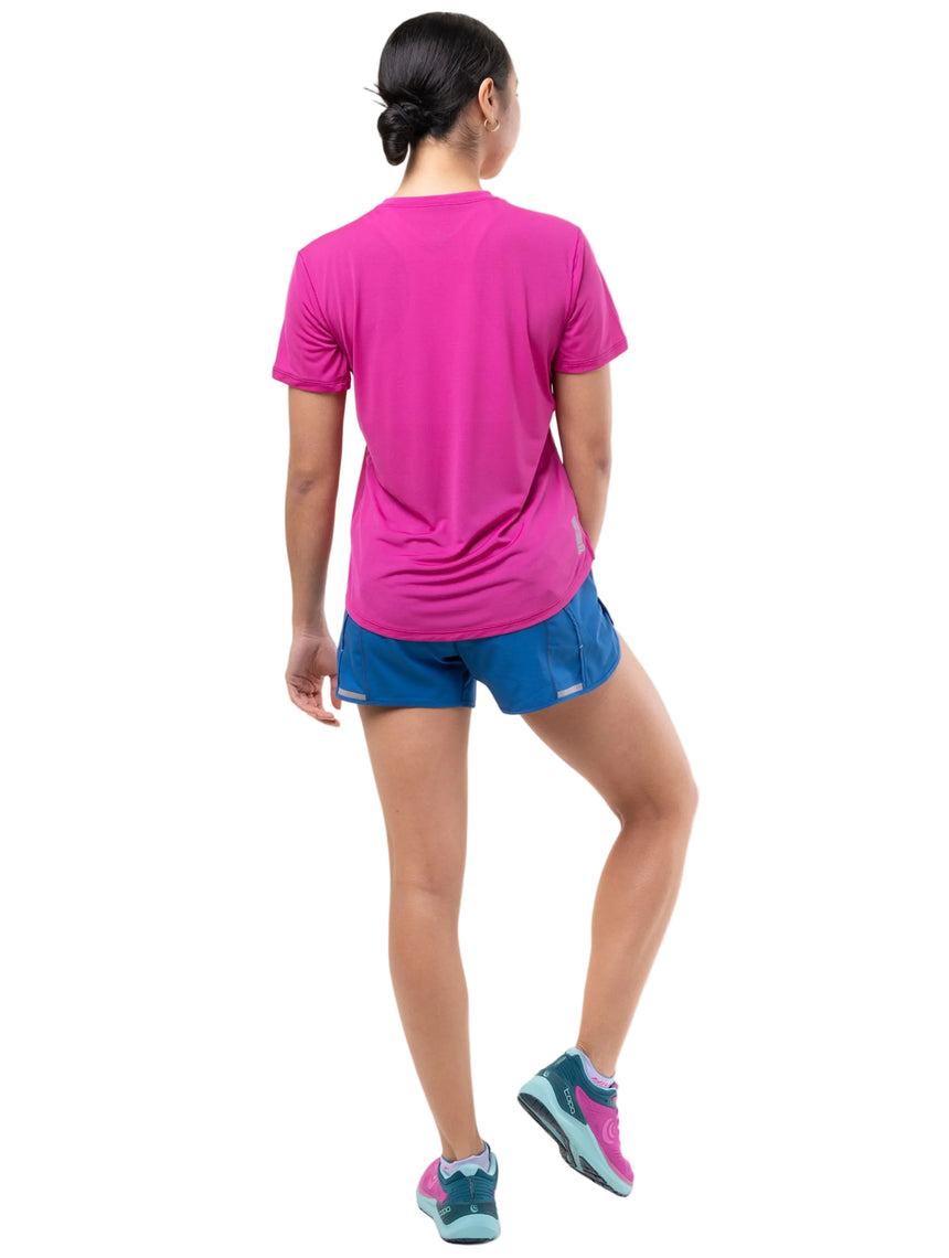 Ronhill Women's Tech 4.5" Short in Classic Blue/Exuberance - detail, 4