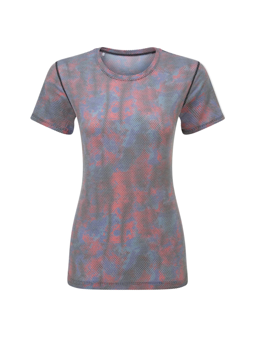 Ronhill Women's Tech Golden Hour S/S Tee Outdoor Action Multi Daydream - Front