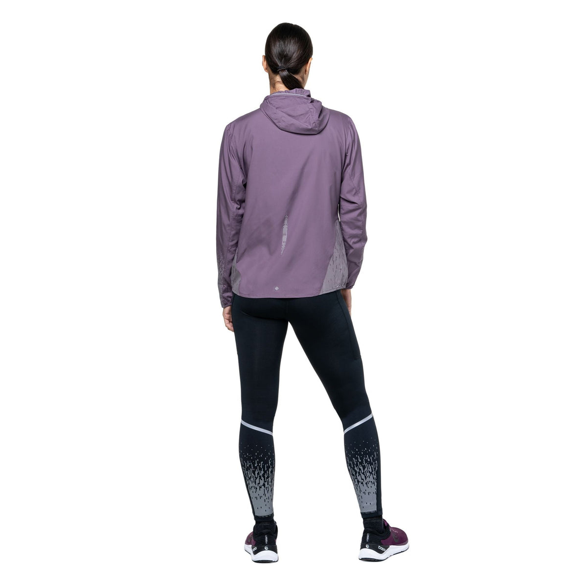 Ronhill Women's Tech Reflect Jacket in Dark Iris/Reflect - worn, back